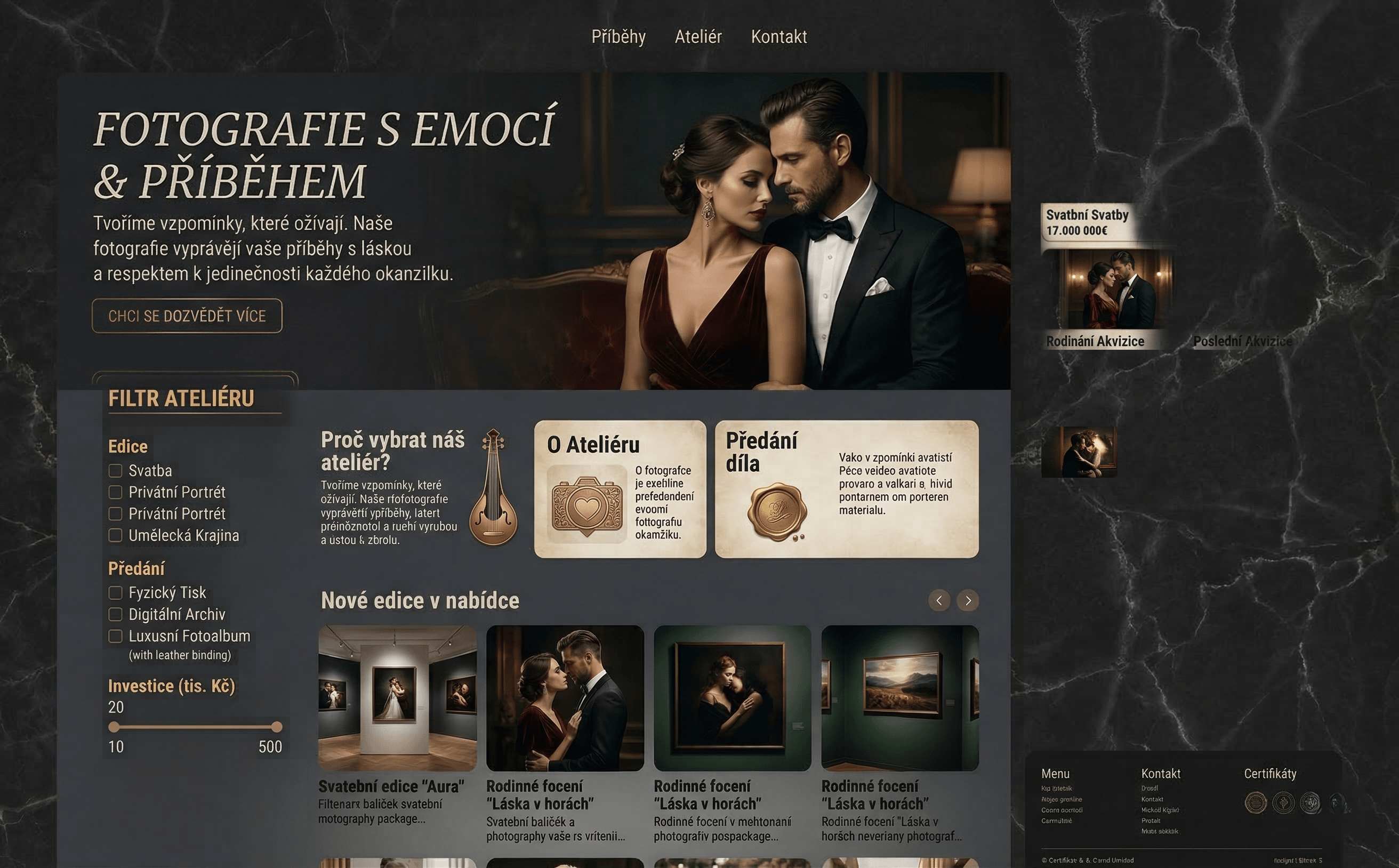 Ukázka moderního webového designu pro firemní web