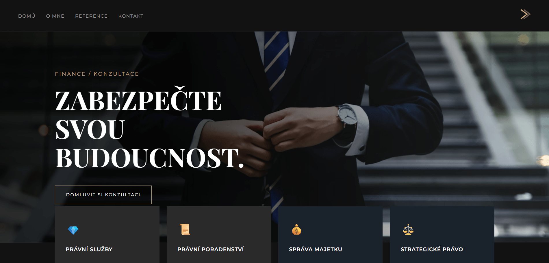 Ukázka moderního webového designu pro firemní web